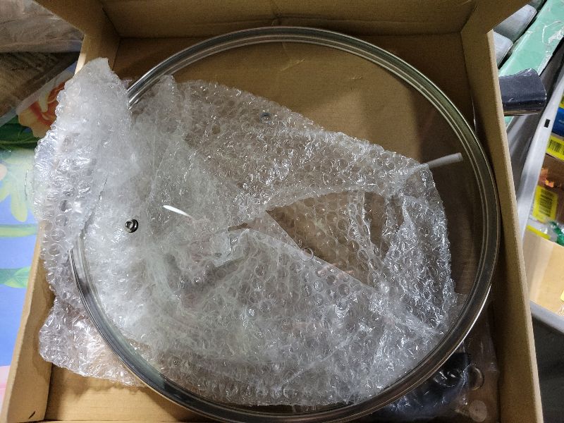 Photo 1 of 12 Inch Tempered Glass Lid for Lodge 12" Cast Iron Skillets & 7QT Dutch Ovens -Stainless Steel Handle and Rim (12 INCH LID)