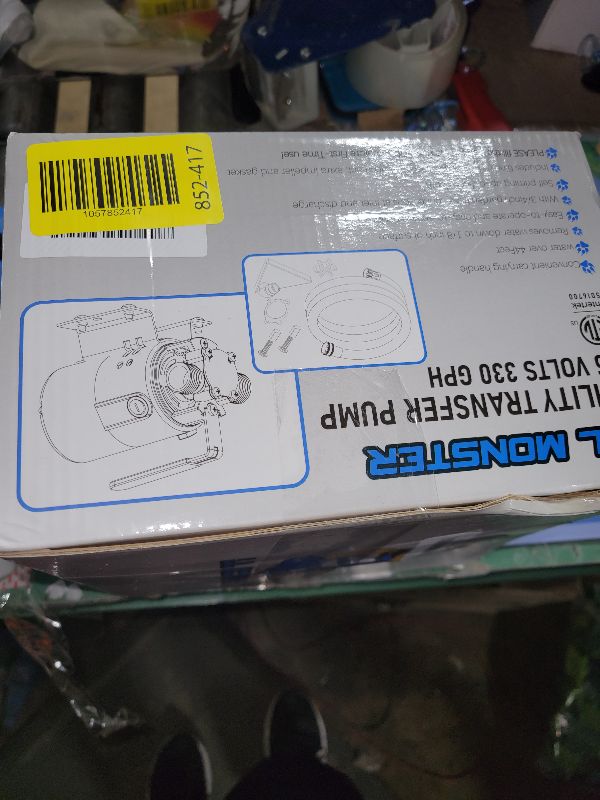 Photo 1 of 115V 330GPH Self-Priming Transfer Pump, LilMonster Auto Portable Electric Utility Water Pump with Suction Hose Kit,Bright Silver