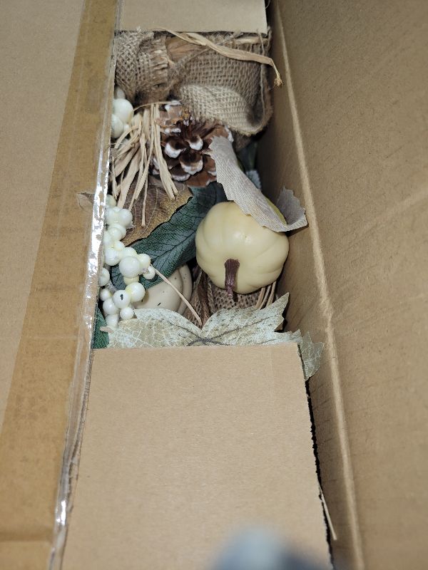 Photo 1 of 2 Styles & Timer Thanksgiving Table Decorations- 2 Pack 11 Inch Tabletop Maple Tree Thanksgiving Decor, Lighted Fall Tree with 20 LEDs Battery Powered Leafed Pumpkin Cones Berry Fall Decor for Home