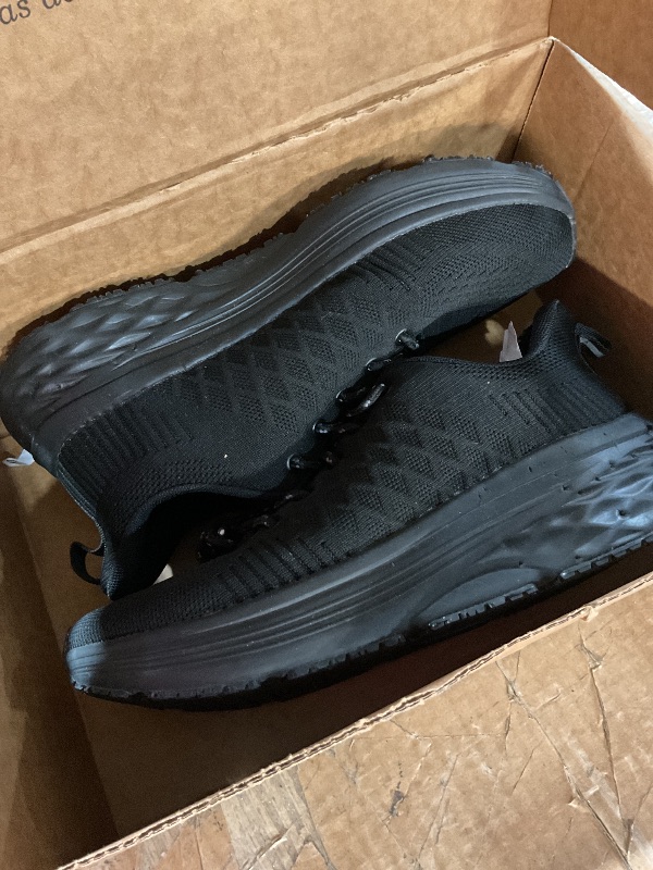 Photo 1 of (SIZE 9) AVW Womens Non Slip Work Shoes Water Resistant Walking Sneakers Food Service Chef Kitchen Shoes Black