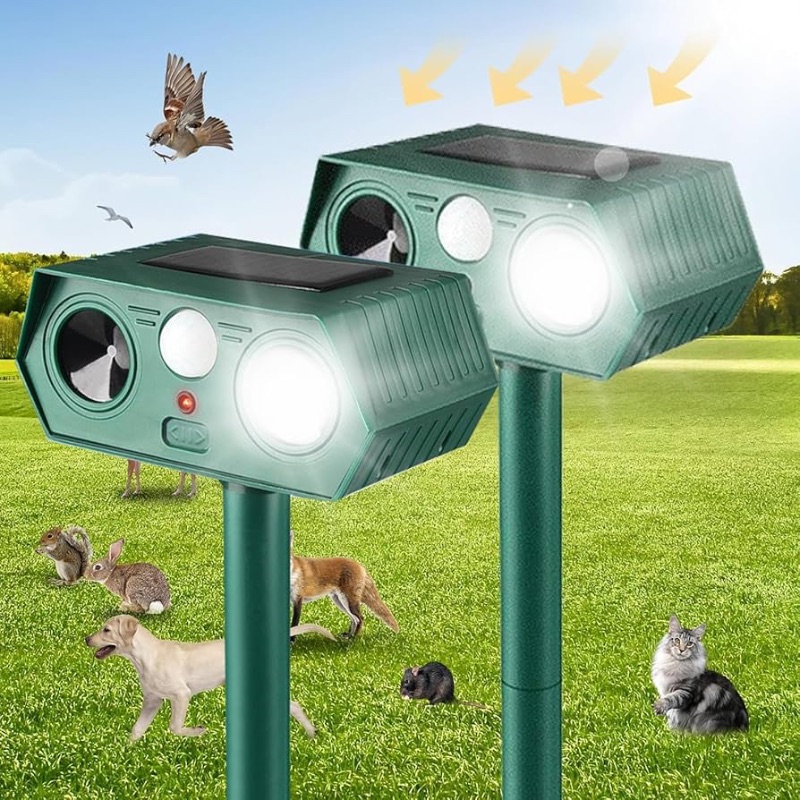 Photo 1 of 
2025 Solar Animal Repellent,Upgraded Ultrasonic Cat Repellent Outdoor,Waterproof Deer Deterrent for Bird Dog Skunk,Squirrels Deterrent with Motion Detection Flash Lights for Farm Patio (2 Pack