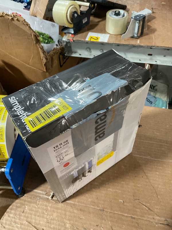 Photo 1 of (not functional)(sold for parts) simplehuman Double Wall Mount Shower Pump, 2 x 15 fl. oz. Shampoo and Soap Dispensers, Stainless Steel