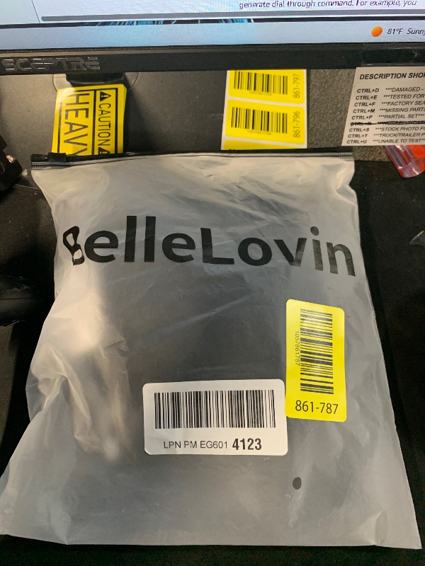 Photo 1 of (XL) (BAGGED) BelleLovin Women's Sheer Mesh glitter See Through V Neck Long Sleeve Bodysuit tops (Black, X-Large)