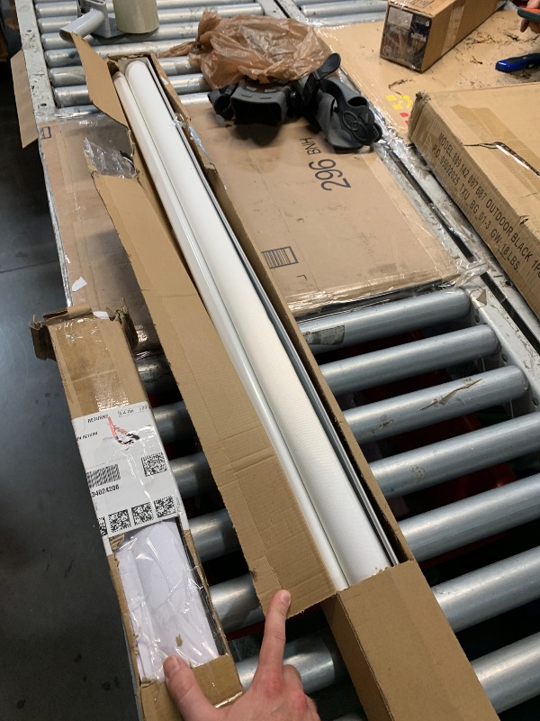 Photo 1 of (USED/FAIR) (UNTESTED) ChrisDowa Cordless Zebra Blinds for Windows, Dual Layer Free-Stop Light Filtering Window Roller Shades, Pull Down Privacy Zebra Shades for Home, Office, Bedroom, Door (58" W x 72" H, White)