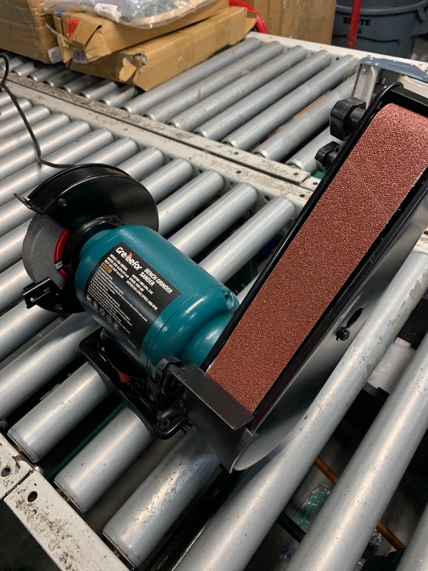 Photo 1 of (used)(please see all images) 6" Bench Grinder & 2" x 27" Belt Sander Combo, 2.5A Induction Motor Bench Grinder Sander for Knife Making