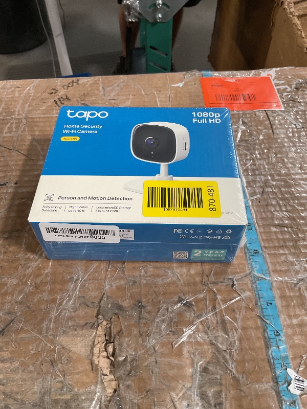 Photo 1 of ***. Factory sealed. TP-Link Tapo 1080P Indoor Security Camera for Baby Monitor, Dog Camera w/Motion Detection, 2-Way Audio Siren, Night Vision, Cloud & SD Card Storage, Works w/Alexa & Google Home (Tapo C100)