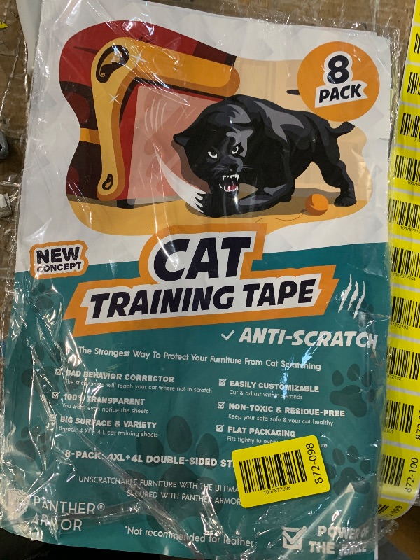 Photo 1 of ***MISSING PARTS***
8 Pack Cat Scratch Furniture Protector Tape Sheets – Double-Sided Sticky Training (4 XL, 4 Large) – Anti-Scratch Couch & Sofa Guard – Clear – Not for Leather, Velvet, Microfiber
