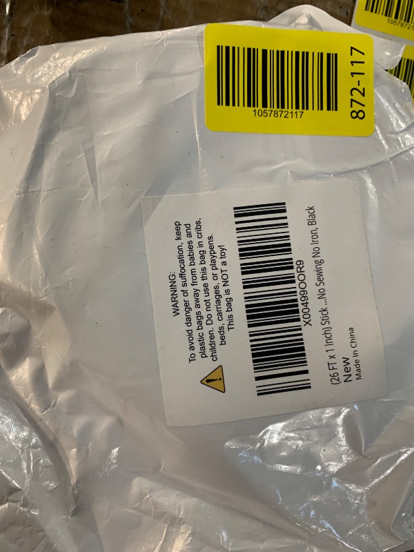 Photo 1 of (33 FT x 1 Inch) Strips with Adhesive for Fabric, No Sew Stick On for Fabric, Sticky Back for Clothes, Curtains - Heavy Duty Double Sided Hook and Loop Hem Tape Fasteners, No Sewing No Iron, Black