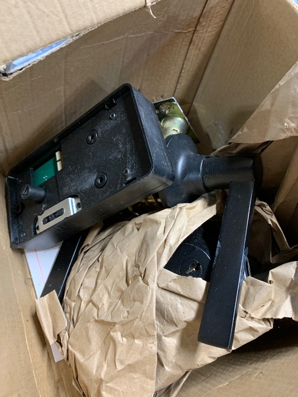 Photo 1 of (sold for parts) keyless Entry Door Lock deadbolt with Handle Set- Front Door Fingerprint Smart Locks with 2 Lever Handles-Keypad Code