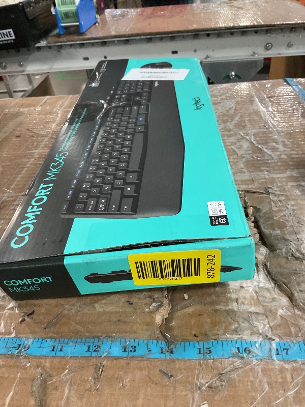 Photo 1 of Logitech MK345 Wireless Keyboard and Mouse Combo with Palm Rest, 2.4 GHz USB Receiver, Compatible with PC, Laptop, Black