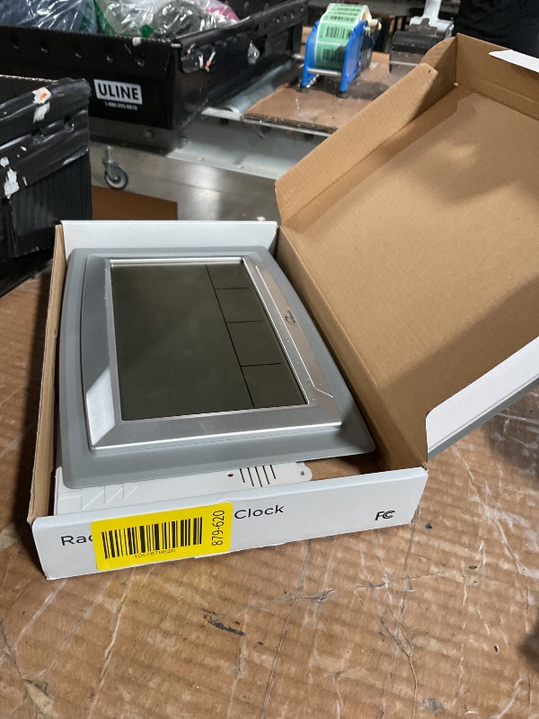 Photo 1 of ***(PARTS ONLY/ MAJOR DAMAGE/ NON FUNCTIONAL)***WallarGe Atomic Clock with Outdoor and Indoor Temperature - 12.5 Inch Self-Setting Digital Clock Large Display, Battery Operated Wall Clocks or Desk Clocks for Bedroom, Livingroom, Office