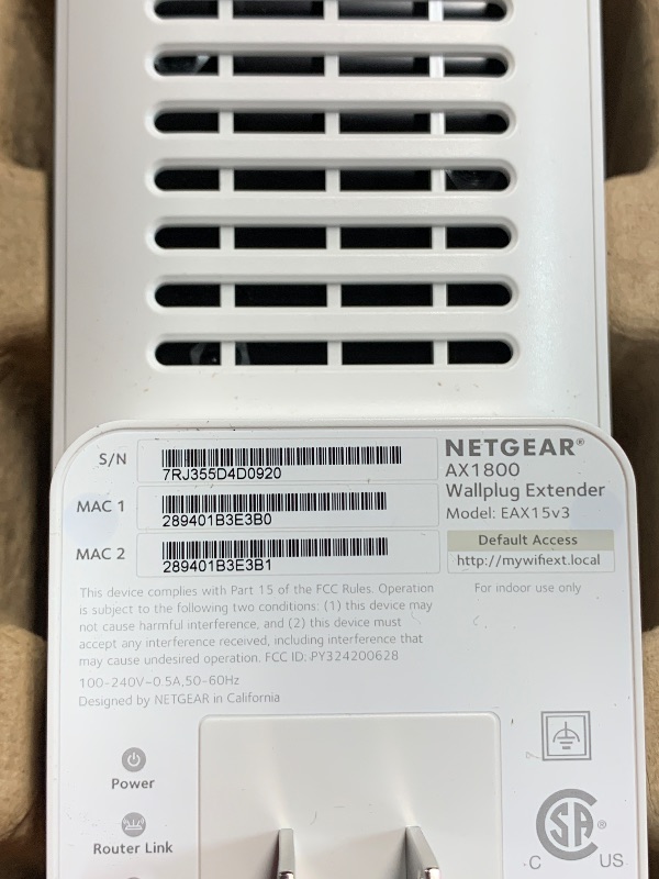 Photo 1 of (see images) NETGEAR WiFi 6 Mesh Range Extender (EAX15) - Add up to 1,500 sq. ft. and 20+ Devices with AX1800 Dual-Band Wireless Signal Booster & Repeater 