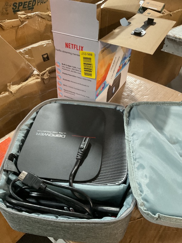 Photo 1 of [2025 Netflix-Licensed | 386+ Built-in Apps] DBPOWER E2 Smart Projector with WiFi and Bluetooth, Mini Projector 4K Support with Netflix, Youtube, Disney+, Hulu, Max, Crunchyroll w Portable Case
