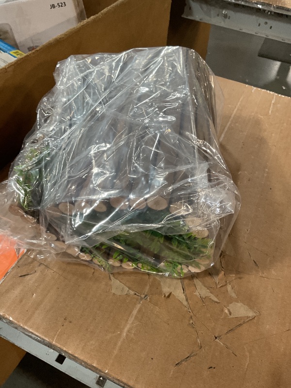 Photo 1 of Hamiledyi Extra Large Tortoise Hide Reptile Hiding Cave Turtle Hut Gecko Hideaway Climbing Tunnel Toy Lizard Bendable Wooden Bridge for Adult Bearded Dragon Snake Chameleon Habitat Accessories