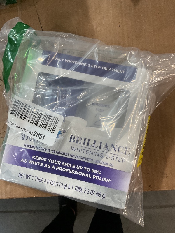 Photo 1 of Crest 3D White Brilliance 2 Step Kit, Crest 3D White Toothpaste, Deep Clean Toothpaste (4oz) + Teeth Whitening Gel (2.3oz)