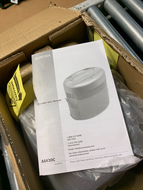 Photo 1 of ***(PARTS ONLY/MAJOR DAMAGE/NON FUNCTIONAL)***Aurora AS420C Desktop-Style Cross-Cut Paper Shredder, 4-Sheet Crosscut Desktop