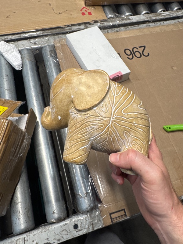 Photo 1 of (SMALL) (USED/FAIR) Kakizzy Elephant Statue, African Animal Decor, Wooden Elephant Gift for Women, Boho Decor for Living Room, Shelf, Office?1Pack, Small ?