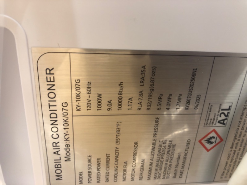 Photo 1 of Portable Air Conditioners, 10000 BTU Portable AC up to 450 Sq.Ft, 3 in 1 AC Unit with Cool, Dehumidifier & Fan Modes, Remote Control & 24H Timer, AC Unit for Bedrooms, Living Rooms & Apartments