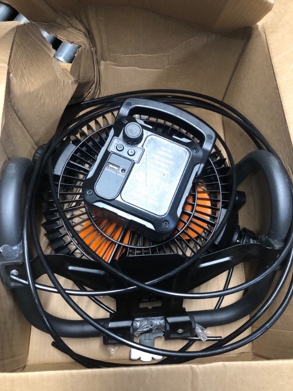 Photo 1 of ?35000mAh?Outdoor Misting Fans for Patios, 12" Rechargeable Battery Outdoor Cooling Fan, 22ft Water Pipe, 12V Fast Charging, Lighting/Timing, Floor Mister Fans for Outside,Garden,Greenhouse,Warehouse