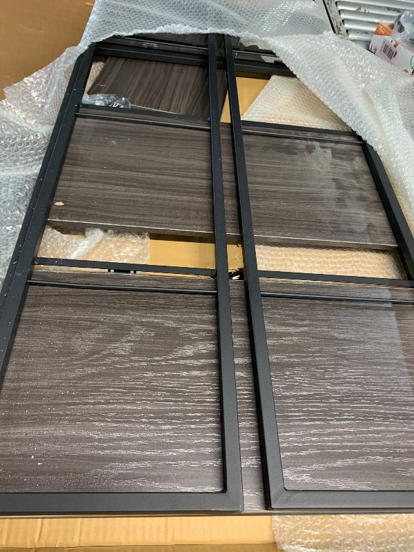 Photo 1 of (used item)(please see all images) BIBKOK No-Assembly Folding Bookshelf Storage Rack Shelves with Castors 4 Tiers Vintage Bookcase Standing Racks Multifunctional
