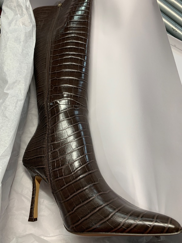 Photo 1 of (see all images) The Drop Women's Gemini Tall Heeled Boot, Chocolate Croc, 10