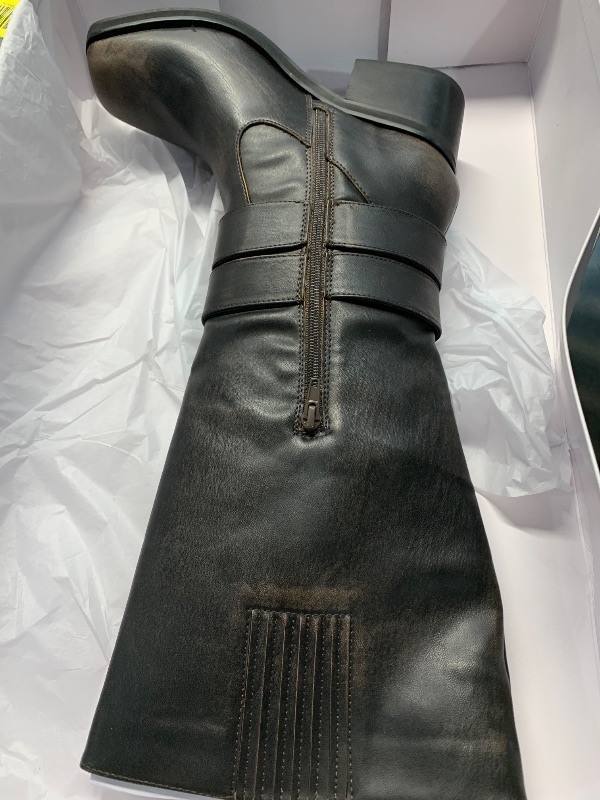 Photo 1 of (see all images) The Drop Women's Sage Tall Biker Boot with Buckles, Distressed Cognac, 9