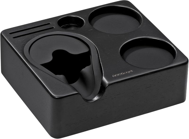 Photo 1 of (see all images) Normcore Compact Tamping Station - Espresso Black Tamper Station Base - Genuine American Black OAK Tamper Holder - 
