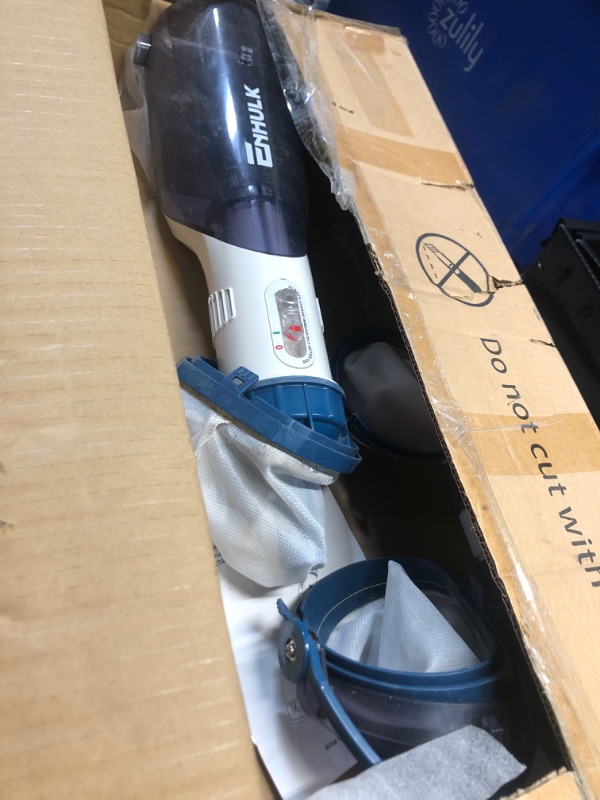 Photo 1 of **DIRTY** Pool Vacuum for Above Ground Pool with a Telescopic Pole, Running time up to 1H, T403 Handheld Rechargeable Pool Cleaner with Powerful Suction up to 18.5 gallons/min, Ideal for Leaves, Debris+