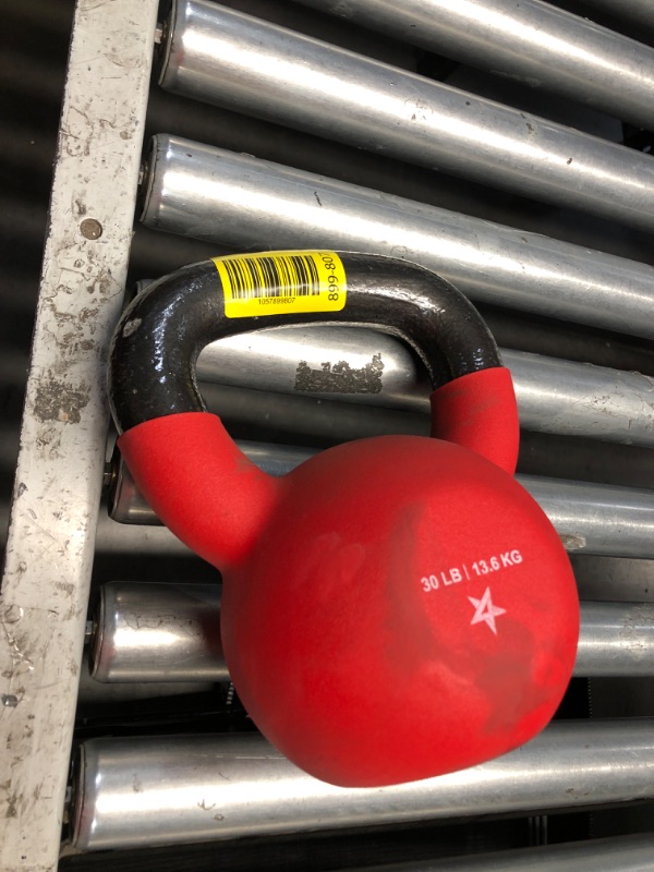 Photo 1 of Kettlebell, 30 LB Vinyl Coated Cast Iron Strength Training Kettlebells for Home Gym Exercises, Fitness, Full Body Workout Equipment, Push Ups, and Grip Strength