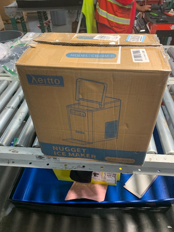 Photo 1 of Aeitto Nugget Ice Maker 40Lbs/24H, Countertop Soft Chewable Ice Pebble Ice Machine, One-Click Operation, Auto Self-Cleaning Ice Makers with Scoop&Basket for Home, Office Kitchen Party Stainless Black