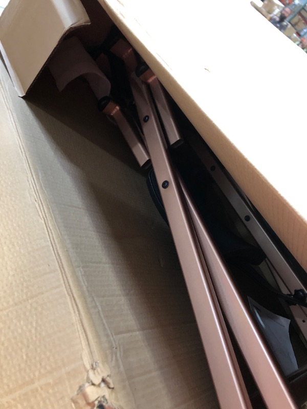 Photo 1 of ***(MISSING PARTS/ SEE NOTES)***Lorvain Folable Makeup Artist Stool Chair, Protable Tall Folding Directors Chair, Aluminum Makeup Chair with Head Rest for Studio Salon Vanity, Bar Height - Gold Chair