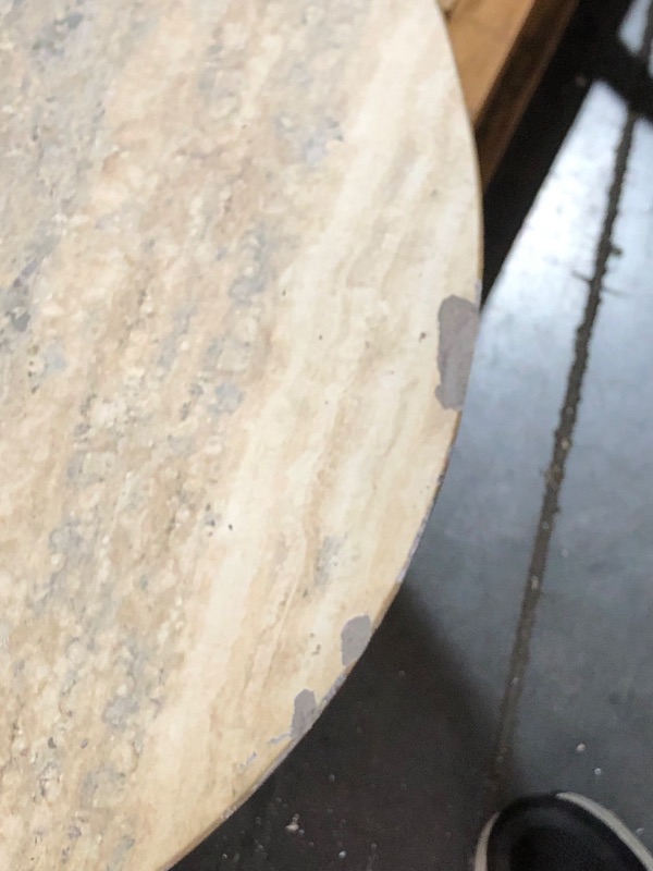 Photo 1 of ***DAMAGED - SEE NOTES/PICTURES***TRUCK/TRAILER PICKUP ONLY*** Meridian Furniture 99033Travertine-CT Monza Collection Art Deco Travertine Finish Indoor/Outdoor Concrete Coffee Table, 59.5" W x 30.5" D x 15" H, Travertine