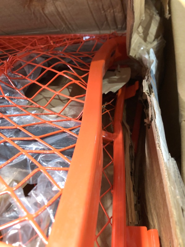 Photo 1 of ***DAMAGED - SEE NOTES/PICTURES*** PARTS ONLY*** HORSESHOE Heavy Duty Max. Load 880LBS Capacity Steel Mesh Garden Cart, Utility Wagon w/Removable Sides & Waterproof Liner, Installed 4.10/3.50-4" Flat Free Tire on Wheels (Orange)