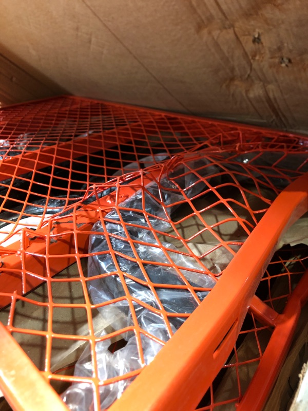 Photo 1 of ***DAMAGED - SEE NOTES/PICTURES*** PARTS ONLY*** HORSESHOE Heavy Duty Max. Load 880LBS Capacity Steel Mesh Garden Cart, Utility Wagon w/Removable Sides & Waterproof Liner, Installed 4.10/3.50-4" Flat Free Tire on Wheels (Orange)