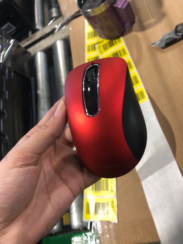 Photo 1 of (SPARE PARTS) memzuoix 2.4G Wireless Mouse, 1400 DPI Mobile Optical Cordless Mouse with USB Receiver, Portable Computer Mice for Laptop, PC, Desktop, MacBook, 5 Buttons, Red.