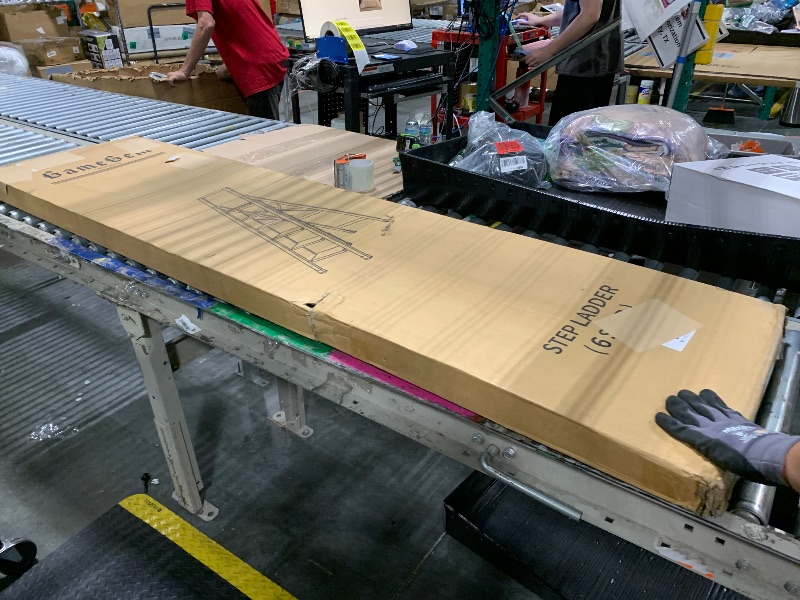 Photo 1 of GameGem Step Ladder 6 Step Folding, Aluminum Ladders for High Ceilings, Tall Closet, Cabinet, 6 ft Lightweight Step Ladder with Anti-Slip Foot for Home Use, 330Lbs Load, White