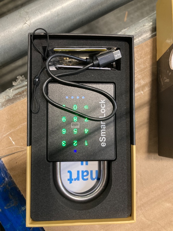 Photo 1 of Pothunder Heavy Duty Smart Padlock, Gate Lock Padlock with Key Code and RFID, Outdoor Weatherproof Biometric Digital Lock for Gate, Sheds, Fence, Garage, Locker, Storage Unit