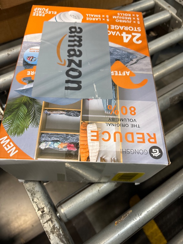 Photo 1 of **MISSING PARTS**
24 Pack Vacuum Storage Bags with Electric Pump, (5 Jumbo, 5 Large, 5 Medium, 5 Small, 4 Roll Up Bags) Space Saver Bag for Clothes, Mattress, Blanket, Duvets, Pillows, Comforters,Travel