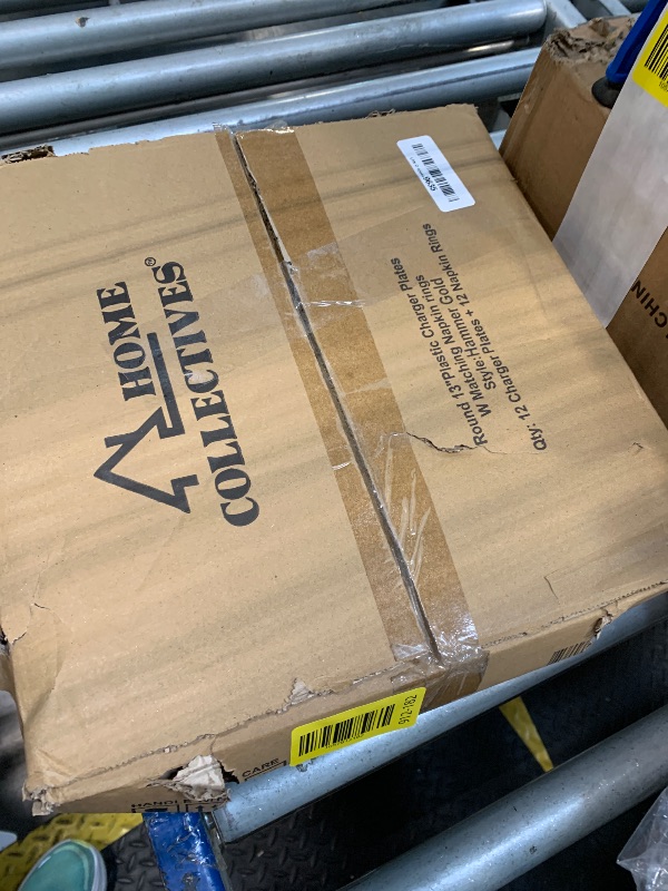 Photo 1 of ***only 6 plates and 6 napkins ring*** Home Collectives 13 Inch Round Elegant Serve ware Charger Plates with Matching Napkin Rings, Wedding, Dinner party, Event - Choose from our Variety of Styles and Quantities (12, Hammered Gold)