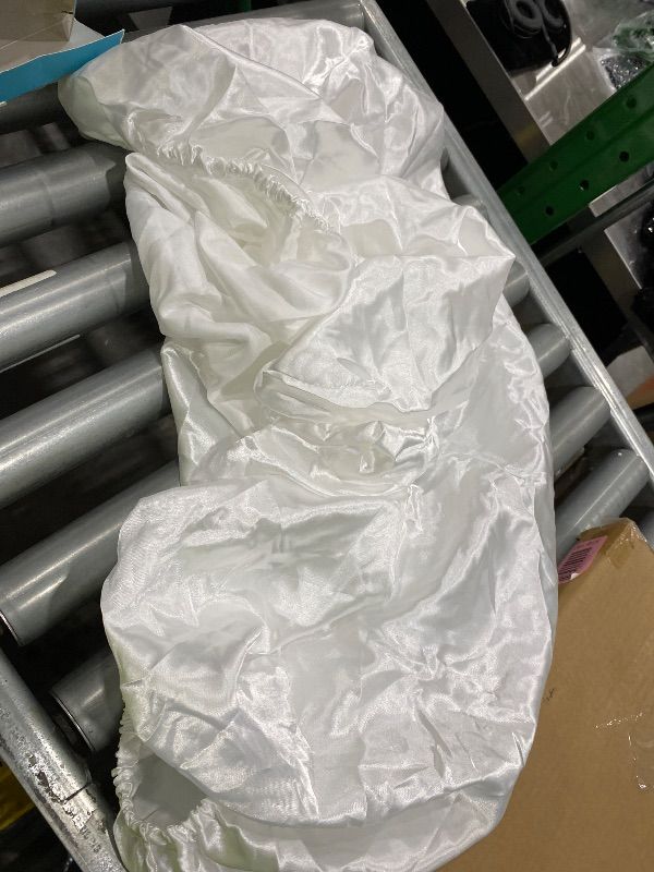 Photo 1 of *Missing Parts* Pro Goleem Satin Soft Crib Sheet Great for Baby with Sensitive Hair Silky Baby Sheet White and Gray Unisex 52’’x28’’x8’’ Fitted Sheets