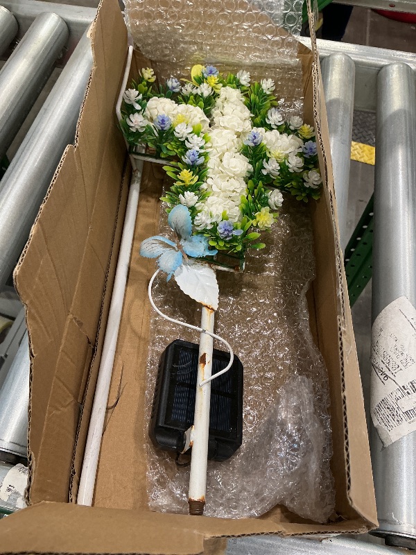 Photo 1 of *MISSING PARTS* YJFWAL Solar Flower Cross for Cemetery Grave, Grave Decorations for Cemetery Solar Crosses, Sympathy Memorial Gifts, for Easter Halloween Garden Lawn Yard Patio Decor