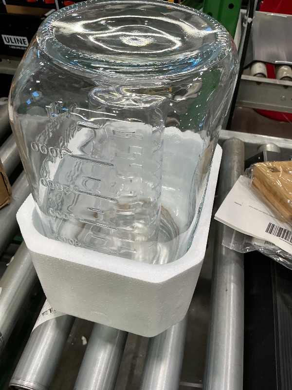 Photo 1 of 2 Gallon Drink Dispenser with Stand?Glass Beverage Dispenser With Wood Stand, 18/8 Stainless Steel Spigot and Labels Large Water Drink Dispensers for Parties, Lemonade,Juice, Tea