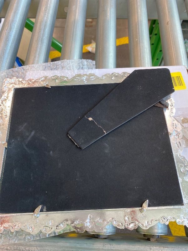 Photo 1 of **PHOTO STAND CRACKED** Yookeer 1 Pack 8 x 10 Inch Crystal Picture Frame Resin Wedding Photo Frame Jewel Picture with Rhinestones Photo Gift for Wedding Table Top Desktop Display