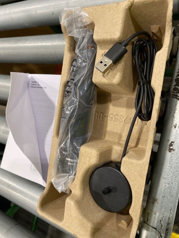 Photo 1 of **Missing Part - Brush Head Missing**
Philips Sonicare 4100 Rechargeable Electric Toothbrush, with Pressure Sensor, 2 Intensity Settings, SmarTimer and QuadPacer, 14-Day Battery Life, Black, Model HX3681/24