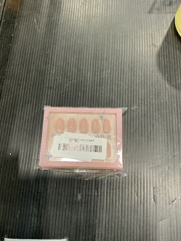 Photo 1 of 30 Pcs Short Almond Press on Nails Pink Fake Nails Solid Color False Nails Acrylic Glue on Nails Glossy Full Cover Stick on Nails Reusable Artificial Nails for Women