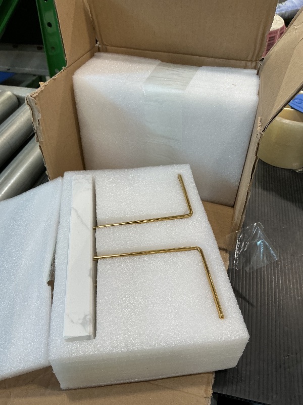 Photo 1 of 2 Pack Cocktail Napkin Holder for Table,Natural Marble Napkins Holder with Metal Wire,Modern Tissue Paper Dispenser for Dining Table Bar Kitchen (6.8 x 6.8 inch Cocktail Napkin Holder)