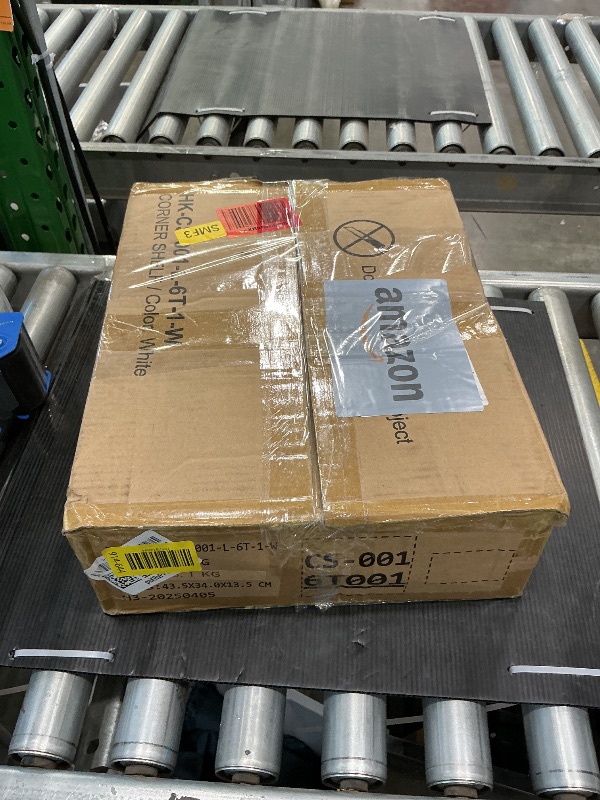 Photo 1 of ***Missing screws*** 6 Tier Corner Shelf with LED Light, 67.5” Tall Standing Shelf Organizer, White Narrow Bookshelf with Storage Rack for Wall Corner, Living Room, Bedroom, Metal Frame, Wood Display Shelf