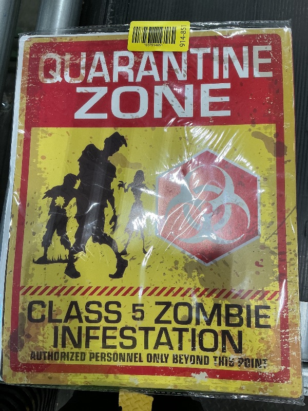 Photo 1 of 4E's Novelty 6 Warning Signs 11x14" with Caution Tape Roll 20 Feet - Halloween Zombie Party Decorations Halloween Indoor Outdoor Yard Signs Beware Danger Door Posters Haunted House Decor