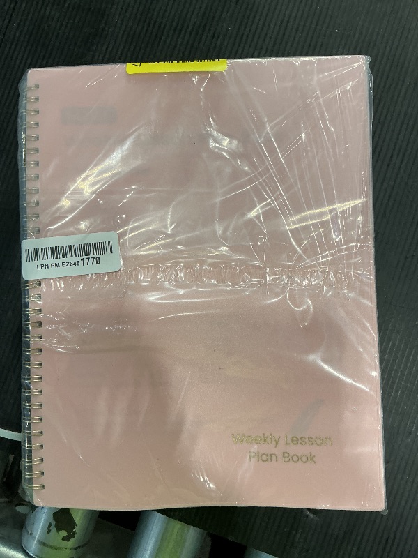 Photo 1 of SUNEE 8 Period Teacher Lesson Plan Book - Days Vertically, Undated Teacher Planner 2025-2026 Academic Year, 8.5 x 11 Inch, 104 Pages/52 Sheets (40 Weeks), Waterproof Plastic Cover, Back Pocket, Pink