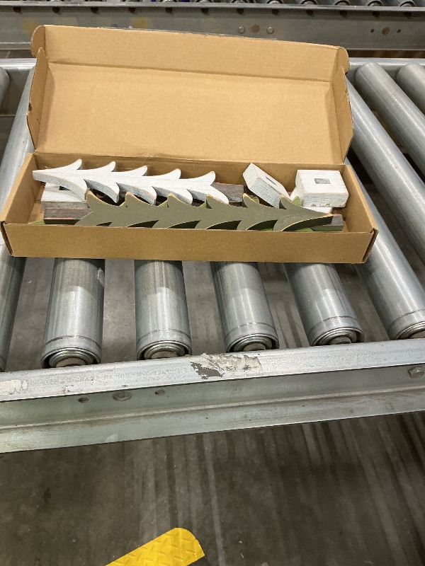 Photo 1 of ***MINOR DAMAGE*** Treory Christmas Decorations Indoor, 3Pcs Rustic Wooden Christmas Trees Tabletop Decorations,Black, White, Natural Green Color Home Decor for Home Office Farmhouse Centerpieces Original